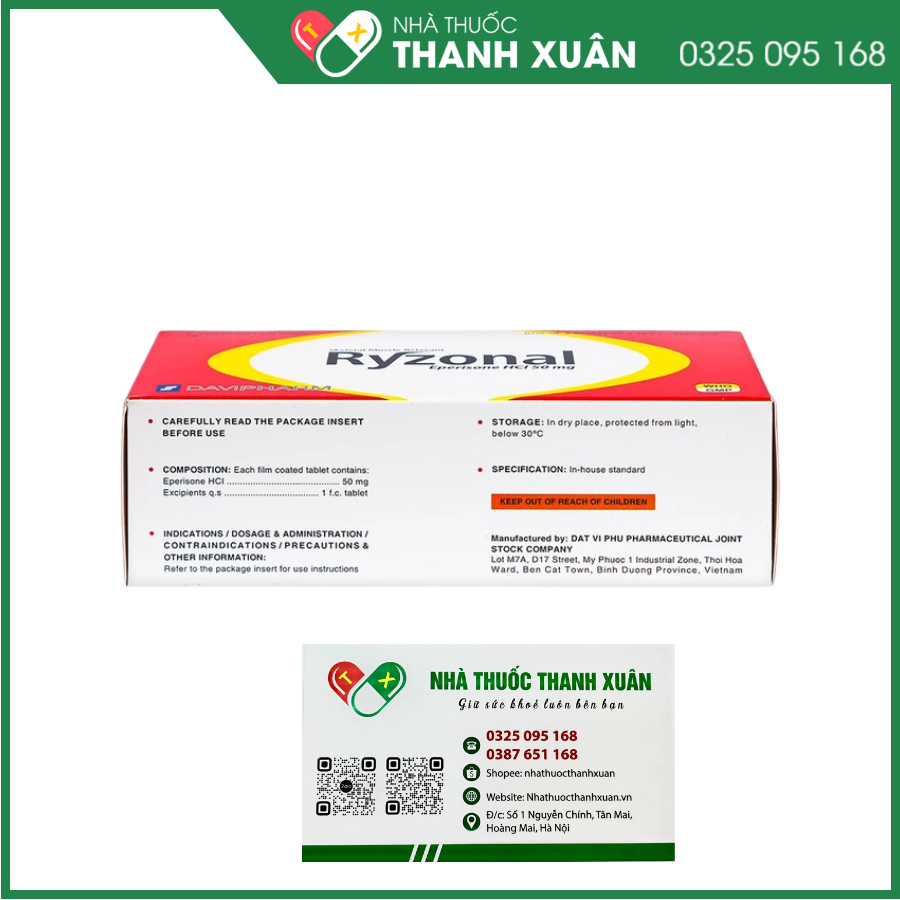 Ryzonal 50 mg cải thiện triệu chứng tăng trương lực cơ, liệt cứng